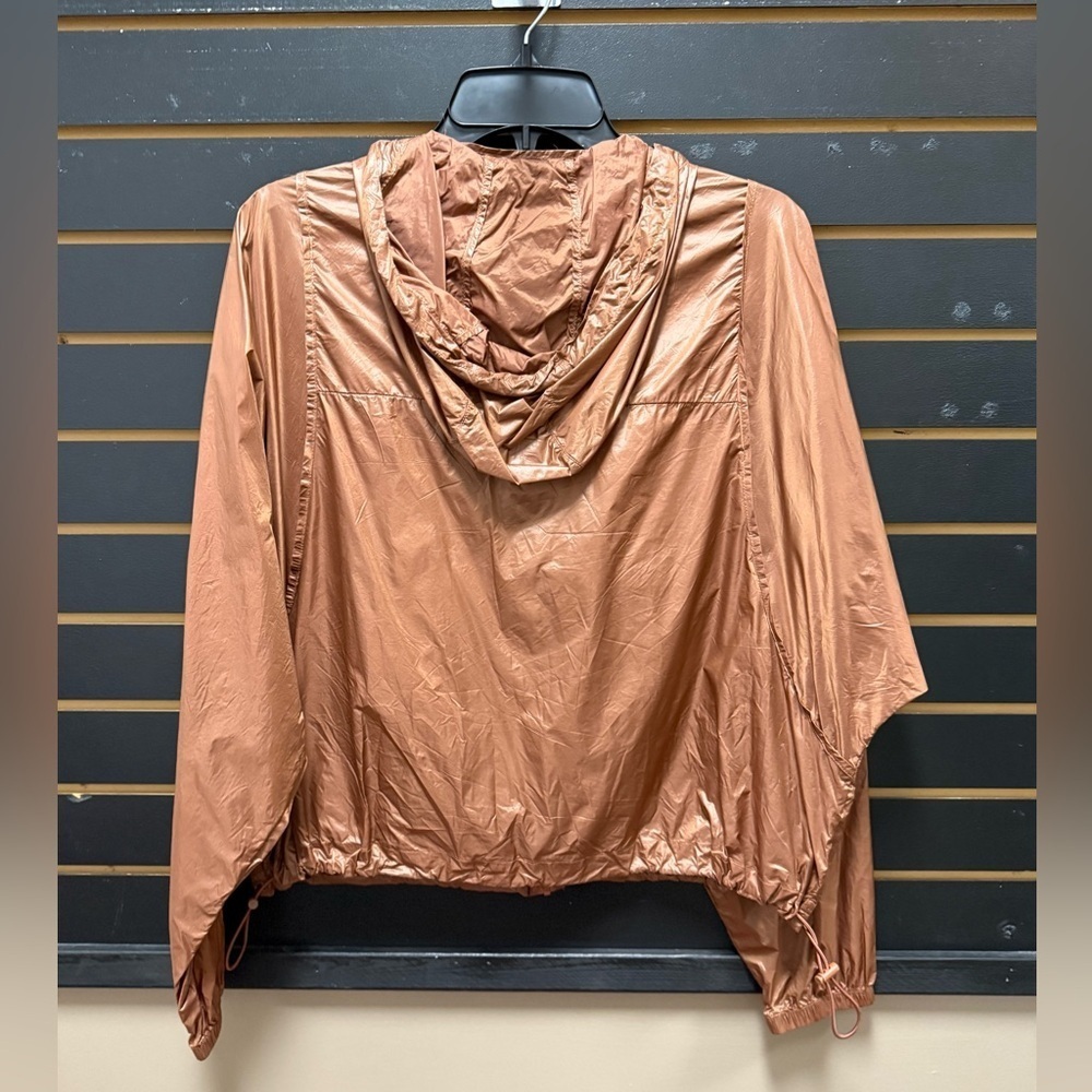 ALO Yoga Sprinter Metallic Copper Hooded Windbreaker Jacket Large - Picture 3 of 3